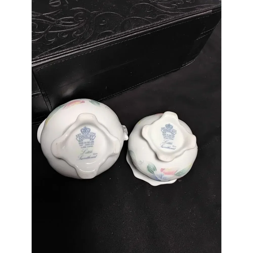 Ainsley creamer and sugar Little Sweetheart pattern Bone China